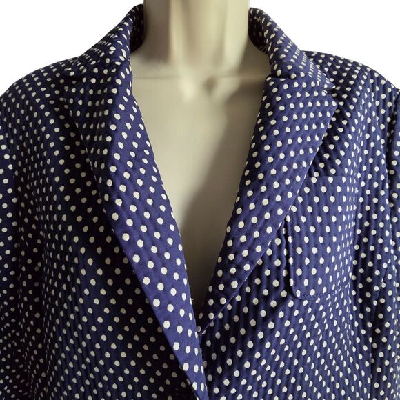 NWT Gap The Academy Blazer 12 Navy Blue Polka Dot Preppy - Picture 3 of 14